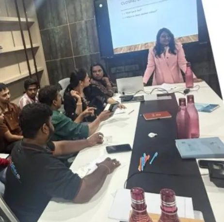 Dr Satyasree Guptaa leading a workshop with school teams